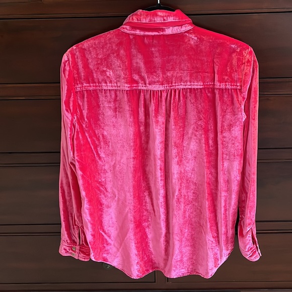 Pilcro Mara Relaxed Velvet Hip Boho Buttondown Brand New Size 4 Small - Picture 9 of 14